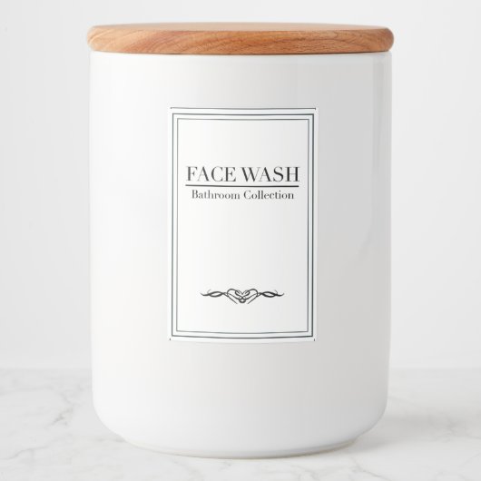 Minimale set waslabel voor kant voedselcontainer etiket (Voorkant)