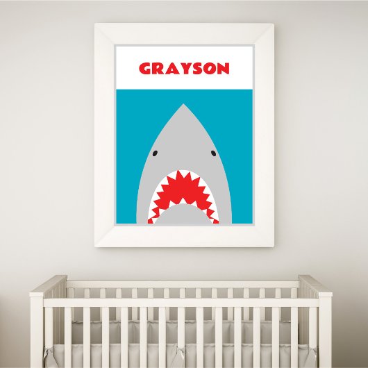 Minimale Shark Kids kamerprint, Poster