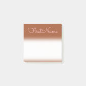 Minimale Sienna Background + Licht Roze Naam Post-it® Notes (Voorkant)