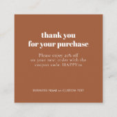 Minimale sieraden verzorging Dank u Business Terra Informatiekaartje (Achterkant)