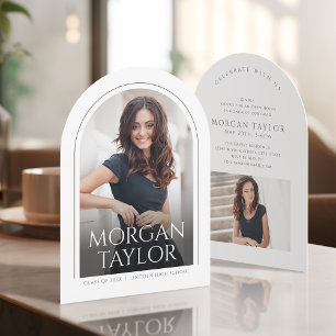 Minimale sierlijke naam boog foto afstuderen kaart