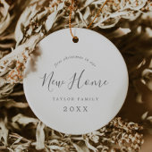 Minimale Silver 1st Kerstmis in onze nieuwe homefo Keramisch Ornament