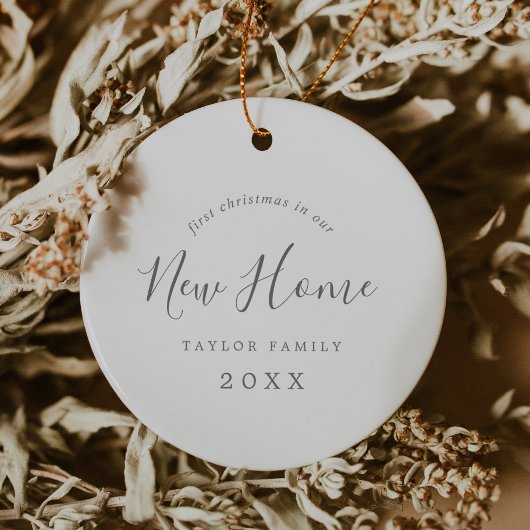Minimale Silver 1st Kerstmis in onze nieuwe homefo Keramisch Ornament