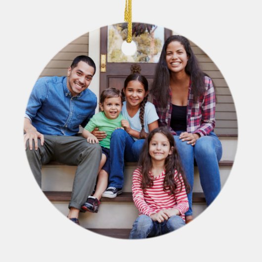 Minimale Silver 1st Kerstmis in onze nieuwe homefo Keramisch Ornament (Achterkant)