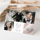 Minimale Silver 4-fotosjabloon Dank u wel kaart