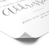 Minimale Silver Baby shower Adres en Envelope Poster (Hoek)