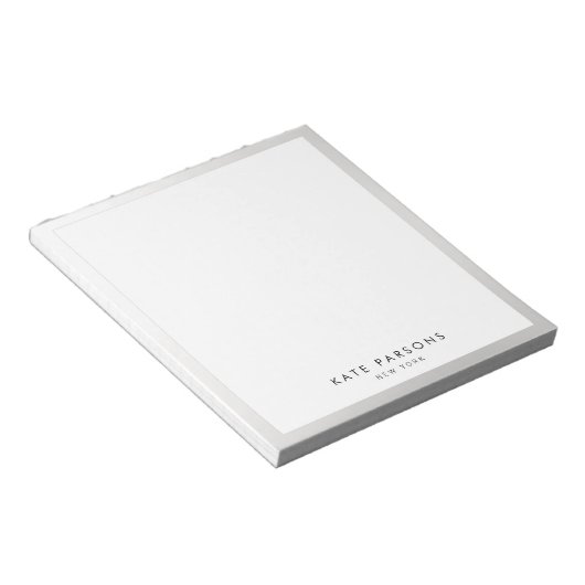 Minimale Silver Border-laptop Notitieblok (Schuin)