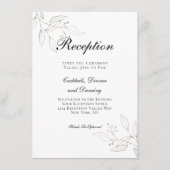 Minimale Silver Botanical Weddenschappen Reception Informatiekaartje (Voorkant)