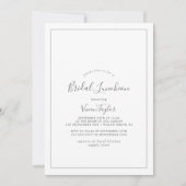 Minimale Silver Bridal Luncheon Uitnodiging (Voorkant)