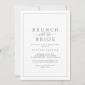 Minimale Silver Brunch met bride Vrijgezellenfeest Kaart (Voorkant)