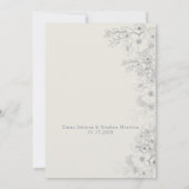 Minimale Silver Dusty Blue Wedding Uitnodiging (Achterkant)