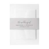 Minimale Silver Gray Wedding Belly Band Uitnodigingen Wikkel (Voorkant Voorbeeld)