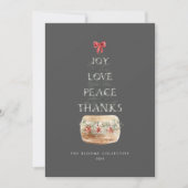 Minimale Silver Grey Kerstmis Typografie Feestdagenkaart (Voorkant)