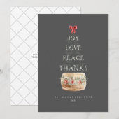 Minimale Silver Grey Kerstmis Typografie Feestdagenkaart (Voorkant / Achterkant)