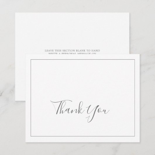 Minimale Silver-kaart - Hartelijk dank Bedankkaart (Voorkant / Achterkant)