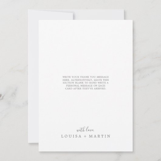 Minimale Silver Married Little Kerstdank Feestdagenkaart (Achterkant)