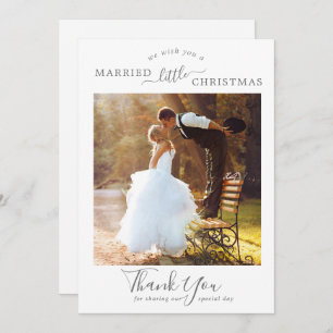 Minimale Silver Married Little Kerstdank Feestdagenkaart