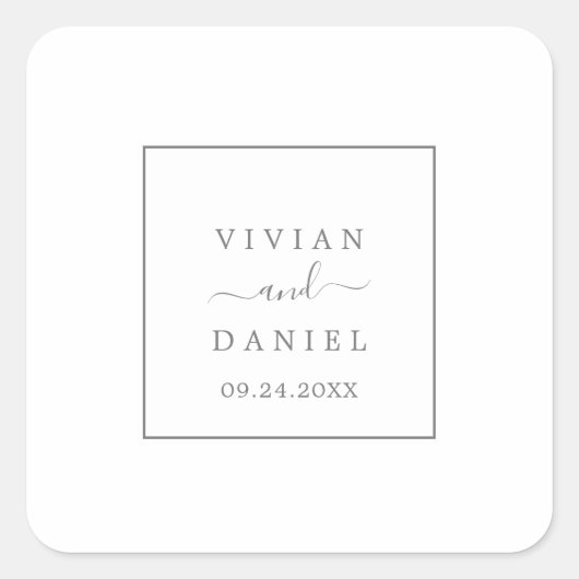 Minimale Silver Wedding Envelope zegels (Voorkant)