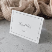 Minimale Silver Wedding Place Cards Kaart