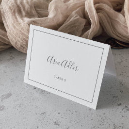 Minimale Silver Wedding Place Cards Kaart