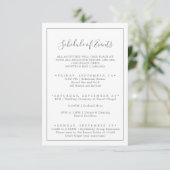 Minimale Silver Wedding Weekend Planning van Gebeu Informatiekaartje (Staand voorkant)
