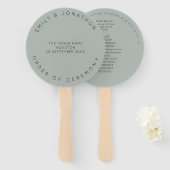 Minimale Silvery Sage Green Custom Wedding Handwaaier (Voorkant en achterkant)