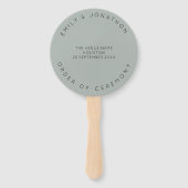 Minimale Silvery Sage Green Custom Wedding Handwaaier (Voorkant)