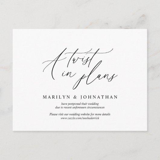 Minimale simpel, een draai in plannen. Wed uit Briefkaart (Voorkant)