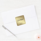 Minimale simpele goudkanaalkaarde vierkante sticker (Envelop)
