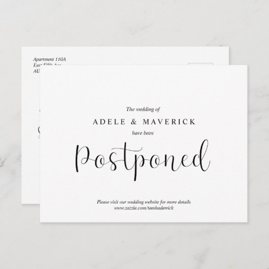 Minimale simpele uitnodiging voor bruiloft uitgest (Voorkant / Achterkant)