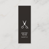 Minimale Simple Black- en White Hair Stylist Mini Visitekaartje (Voorkant)