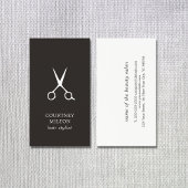 Minimale Simple Black- en White Hair Stylist Visitekaartje