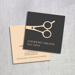 Minimale Simple Black Pastel Scissor Hair Stylist Vierkante Visitekaartje