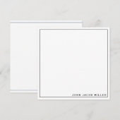 Minimale Simple Black Square Border Note Card Notitiekaartje (Voorkant / Achterkant)