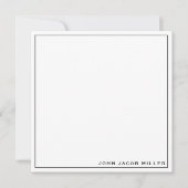 Minimale Simple Black Square Border Note Card Notitiekaartje (Voorkant)