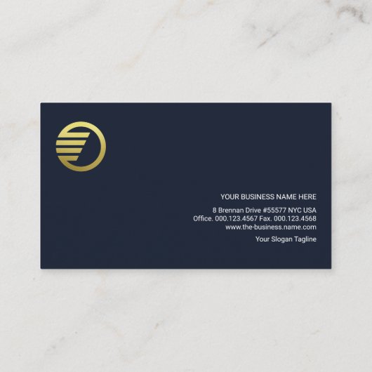 Minimale Simple Blue Gold Line Founder CEO Visitekaartje (Achterkant)