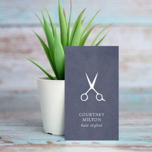 Minimale Simple Blue White Hair Stylist Visitekaartje