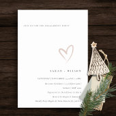 Minimale Simple Blush Roze Hart Trouw Uitnodiging