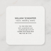 Minimale Simple Focus-fotografie Vierkante Visitekaartje (Achterkant)