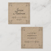 Minimale  Simple Kraft Hair Stylist Vierkante Visitekaartje (Voorkant / Achterkant)