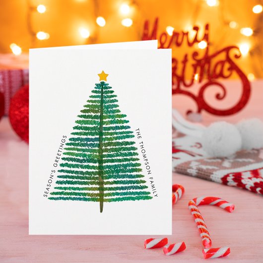 Minimale Simple Scandi Scandinavische Kerstboom Kaart