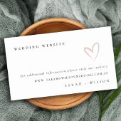 Minimale Simple Script Blush Heart Wedding Website Informatiekaartje