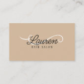 Minimale Simple Witte Biege Hairstylist QR Code Visitekaartje (Achterkant)