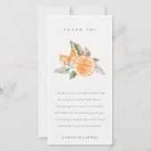 Minimale Sinaasappel van Citrus Botanische Boho Ba Bedankkaart (Voorkant)