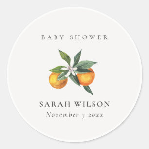 Minimale Sinaasappel van Citrus Botanische Boho Ba Ronde Sticker