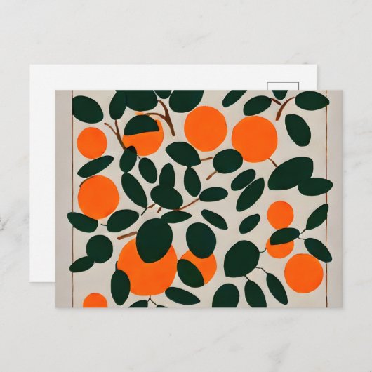 Minimale sinaasappels briefkaart (Voorkant / Achterkant)