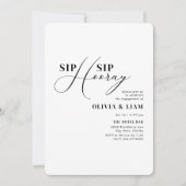 Minimale Sip Sip Sip Hooray Engagement Party Kaart (Voorkant)