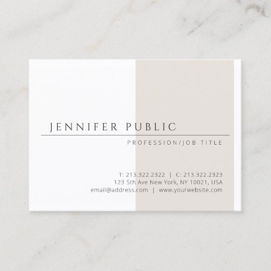 Minimale Sjabloon, elegante, eenvoudige profession Visitekaartje (Voorkant)