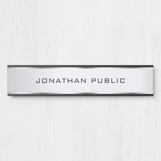  minimale Sjabloon Faux Silver Deurbordje (Voorkant)