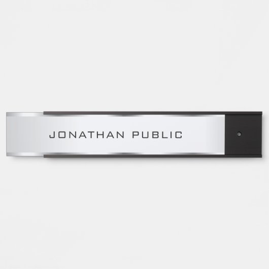  minimale Sjabloon Faux Silver Deurbordje (Voorkant)